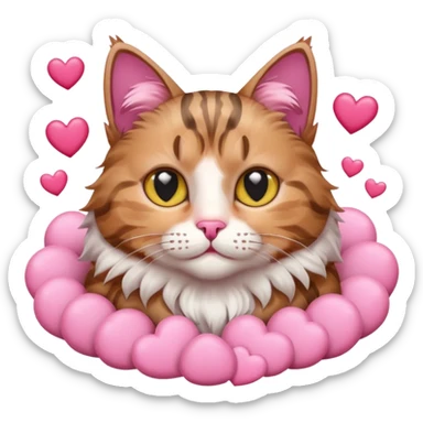 cat with hearts around  sticker