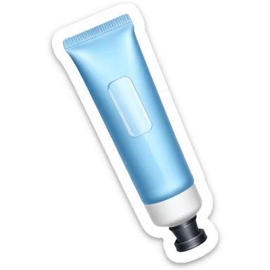 ointment tube light blue and white, thin sticker