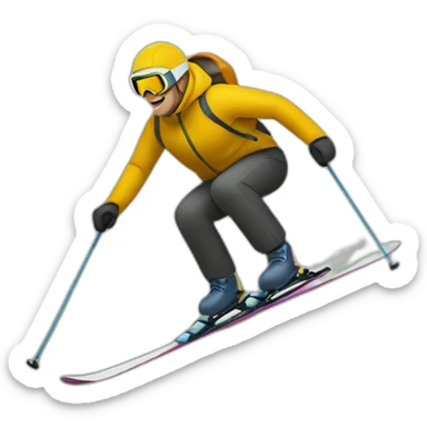 Man skiing over a bottle of buckfast tonic wine sticker