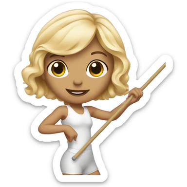 Dancer with blonde hair with a pole sticker