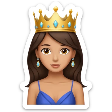 Stunning brunette wearing a crown doing hot girl stuff  sticker