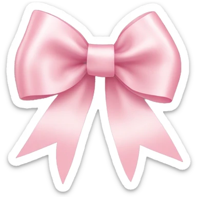 light pink ribbon bow sticker