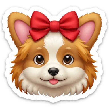 Cute puppy with bow sticker