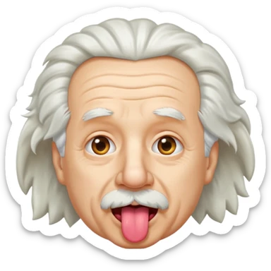 Einstein stick out your tongue sticker