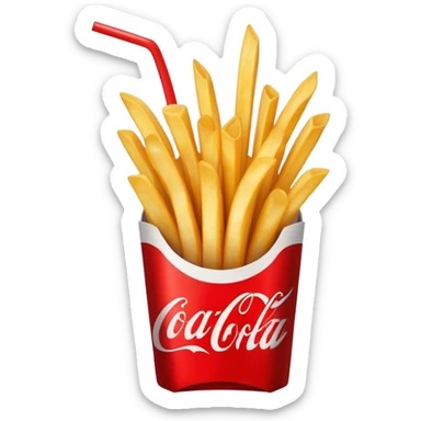 Medium french fries and a large coke sticker