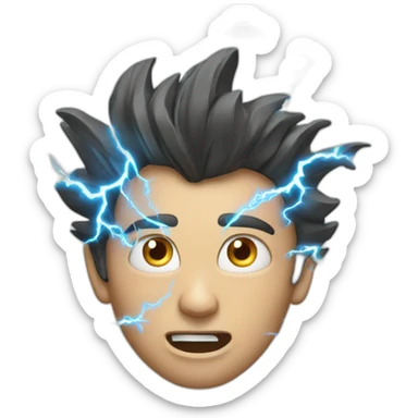 guy with much energy. Has lightning in his eye and around him, looks like he is about to explode and run sticker