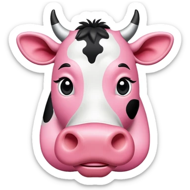 Vache rose à tache noir  sticker