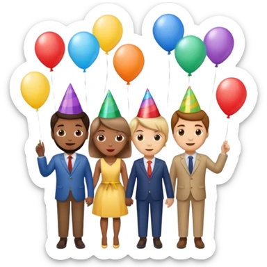 The word hide your girlfriends and party balloons multicolored sticker