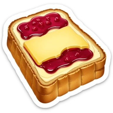 a slice of bread with butter and raspberry jam sticker