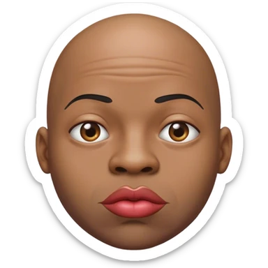 A bald man with a very very very big lips sticker