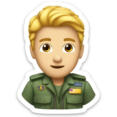 Piloto fuerza aérea saludando sticker