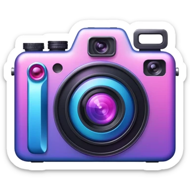 camera purple pink blue sticker