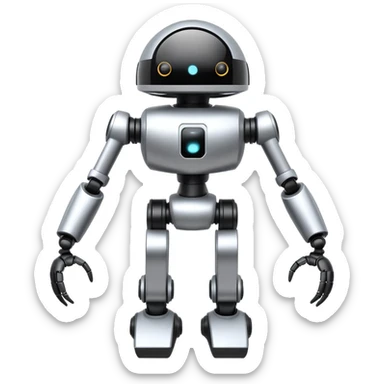 Tall surveillance robot with rotating sensor dome and floating limbs sticker