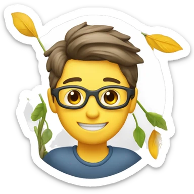 Una persona de 12 años apuntando hacia un atril con una hoja de una flecha en sentido positivo  sticker