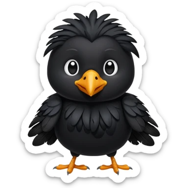 crow chibi emoji sticker