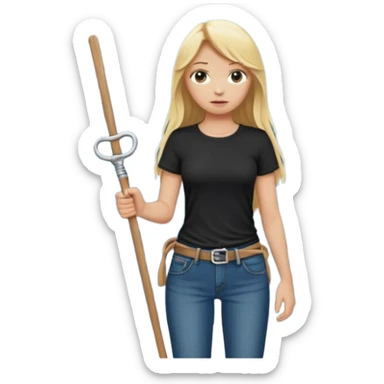 Bdsm male dominant wearing jeans black T-shirt and holding a flogger watching from outside blonde long hair sub with a collar showering with suds all over her sticker