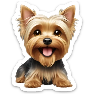 Happy Yorkshire terrier cute smiling  sticker