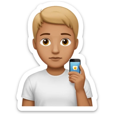 horizontal iphone under chin close up sticker