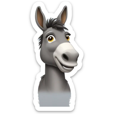 Donkey with a bow on the head sticker