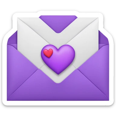 IOS's love letter emoji but with a purple heart instead of a red heart sticker