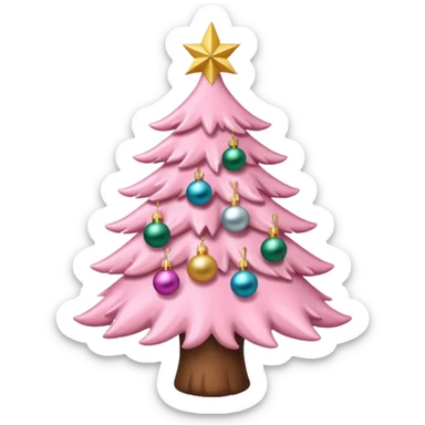 an aesthetic baby pink  christmas tre sticker