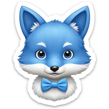 blue fox wearing bow ties sticker