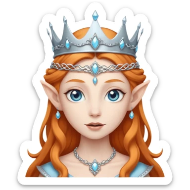 A pale blue eye ginger elf queen sticker