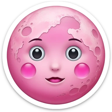 Pink moon with no face sticker