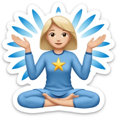 Thanking the sky on knees arms outstretched  sticker