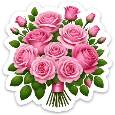 Huge pink flower bouquet with different flowers and pink tones and roses sticker