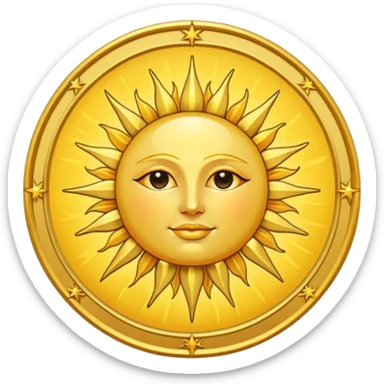 "the sun" tarot card sticker