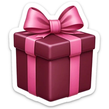 burgundi gift with a pink bow sticker
