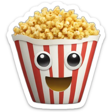 pop corn smiley sticker