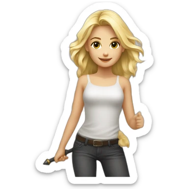 Une fée blonde avec des ailes et wand sticker