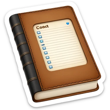 open address book showing contact details sticker