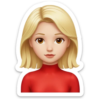fille blonde avec un ensemble collant rouge sticker