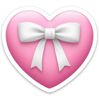 pink heart with white bow around it sticker