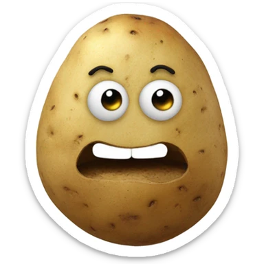 Potato with a face sticker