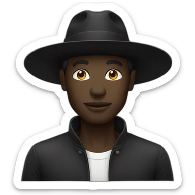 ghanaian man with wide-brimmed black hat sticker