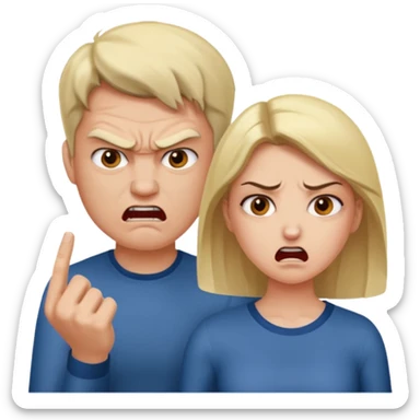 a woman is arguing with a ma sticker