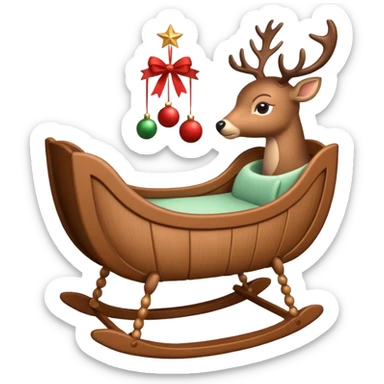 noel cradle with deer sticker