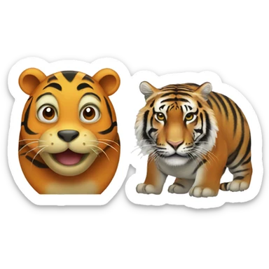 A turtle and a tiger combined sticker