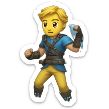 Bruc lee fighting water sticker