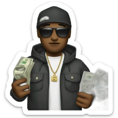 gangsta with a lot of cash sticker
