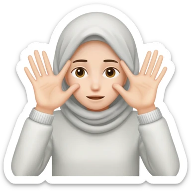 make some one covering there face with there hands sticker