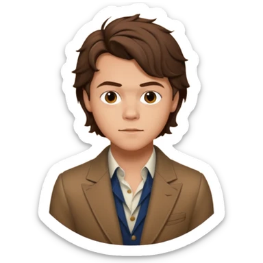 une joli personne qui ressemble a harry styles, avec beaucoup de details,  dans un rond  sticker