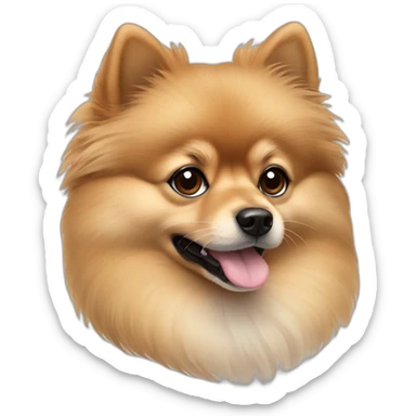 Beige Pomeranian with darker brown nose area sticker