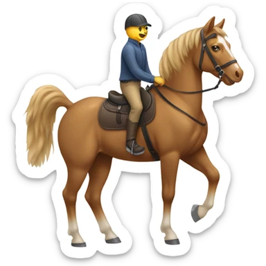Cat riding a horse sticker