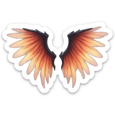 one pair of demon wings sticker