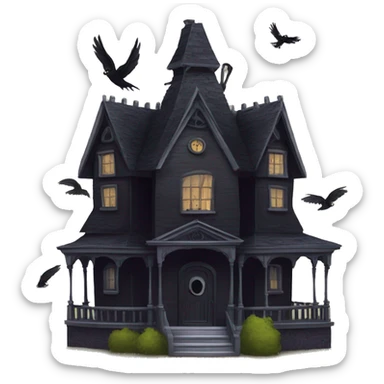 Nevermore Academy. Haunted Addams house. birdhouse  sticker